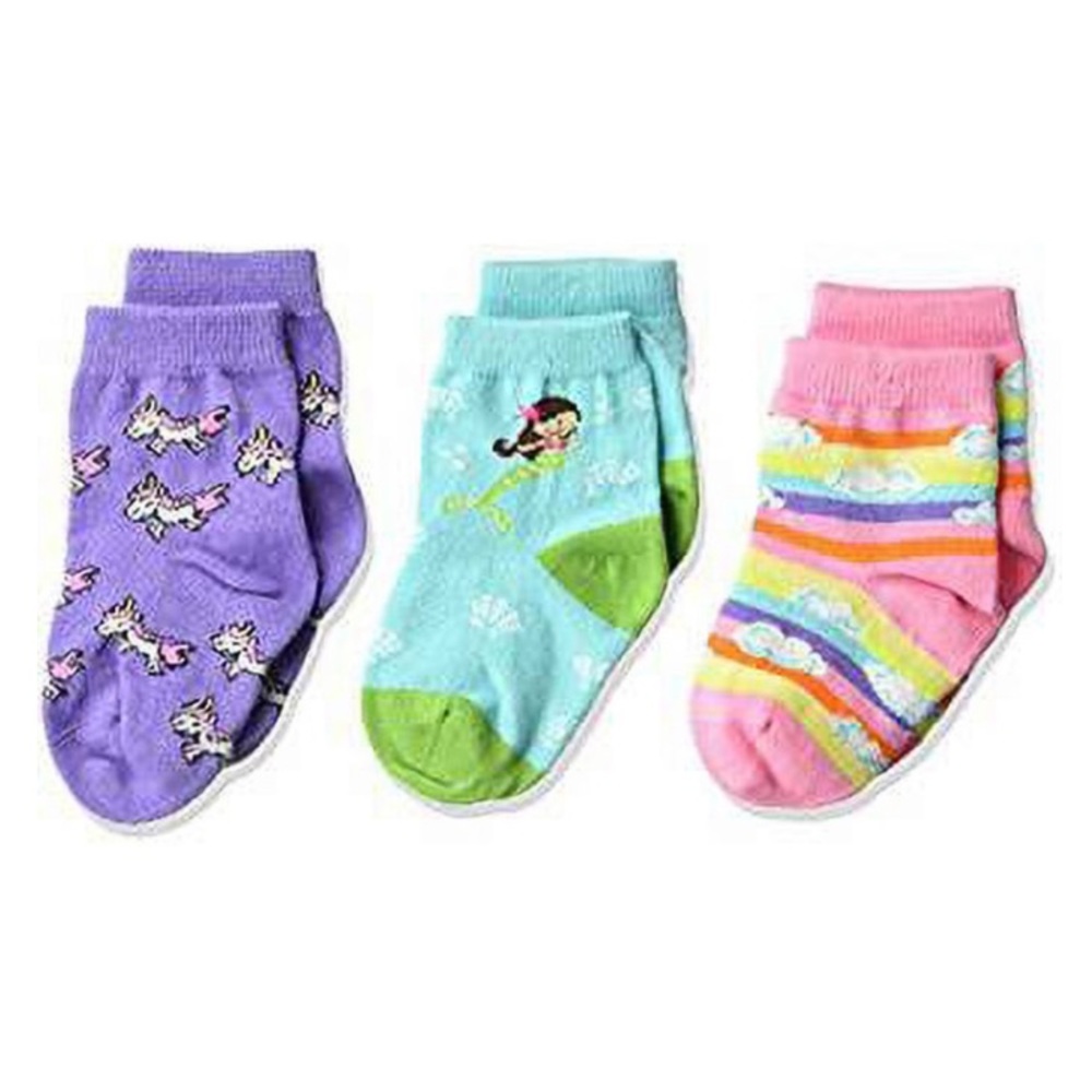NWT Baby Toddler Girls 3 Pack Crew Socks 12-24 Month
